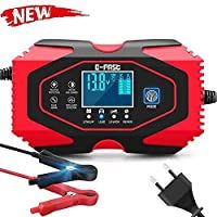 Los mejores  - Cargador de Baterías Coche-12V-24V Coche Moto Cargador Rápido Automático Protección con Pantalla LCD Mantener y Reparar…